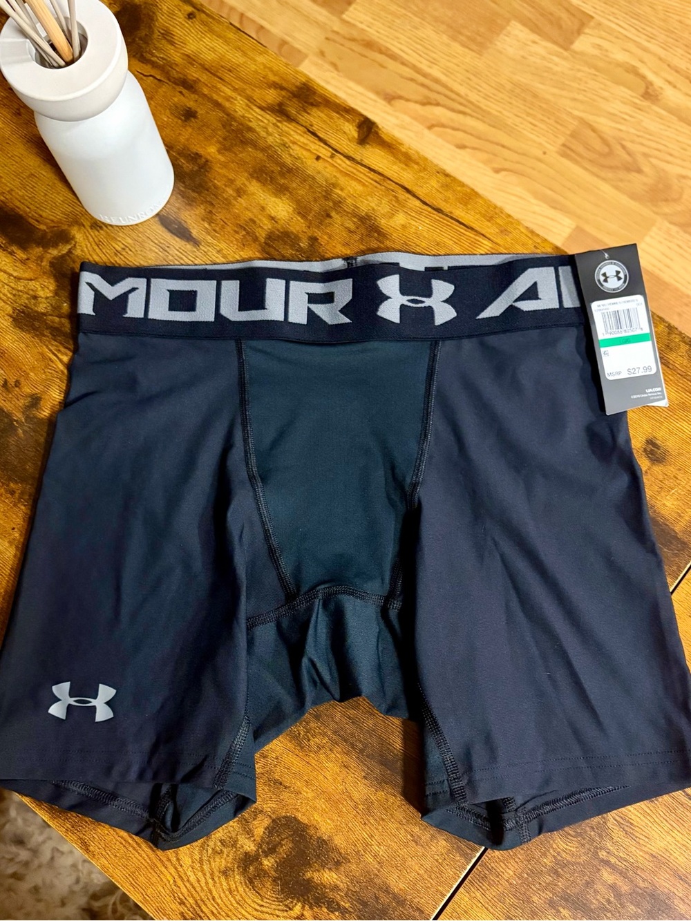 Under Armour Black Men’s Performance Boxer Briefs with Gray Logo Waistband